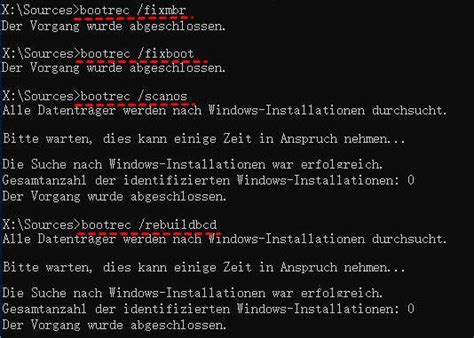 bootrec /rebuildbcd|efi bootloader reparieren windows 10.